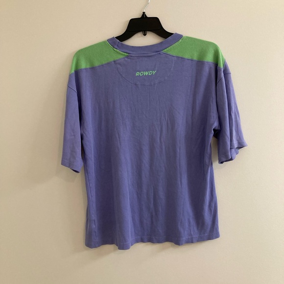 Rowdy Streetwear Shirt Mens Large Do Epic Sh*T Knit Purple Short Sleeve - Picture 4 of 5